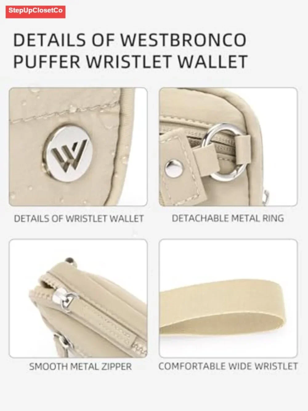 Quilted Nylon RFID Blocking Wristlet Wallet with Card Holder